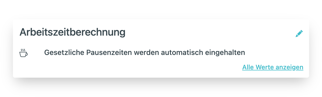 Kachel Auswertungseinstellungen