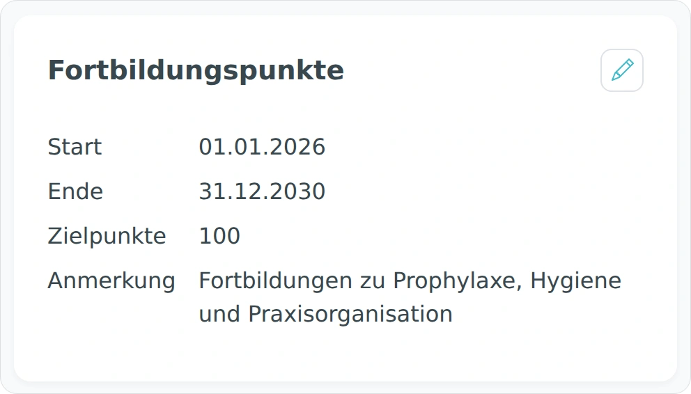Fortbildungspunkte in der Personalakte