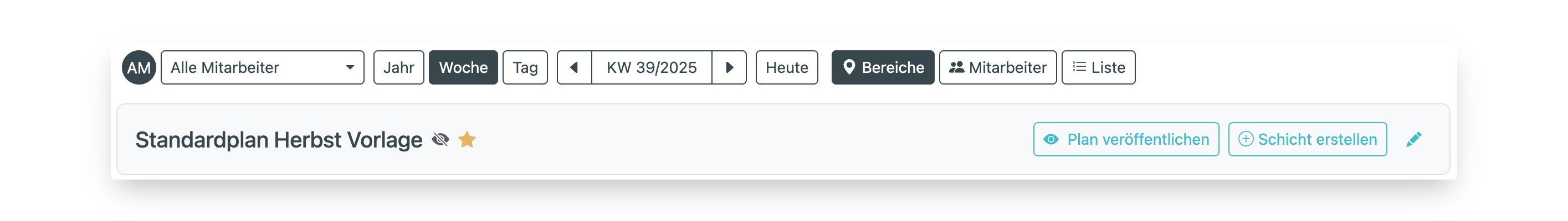 Schichtplan als Favoriten markieren