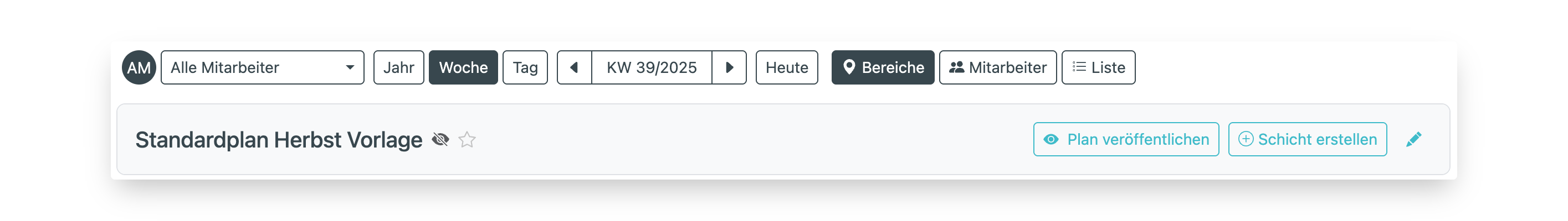 Schichtplan als Vorlage benennen